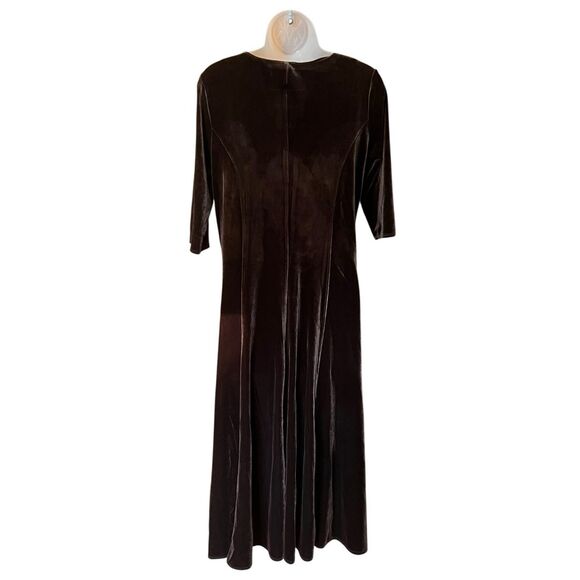 Chadwick's of Boston Brown Velvet Maxi Dress Sz M Fairy Forest Whimsigoth Castle - Picture 4 of 16